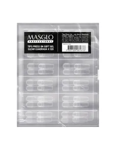 Masglo Professional Tips Press On Soft Gel Clear Quadrada 120 uds